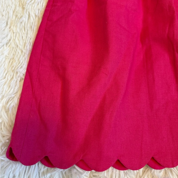 J.Crew Scalloped Pink Mini Skirt Hot Pink Mini Skirt Scalloped Skirt - Picture 2 of 6